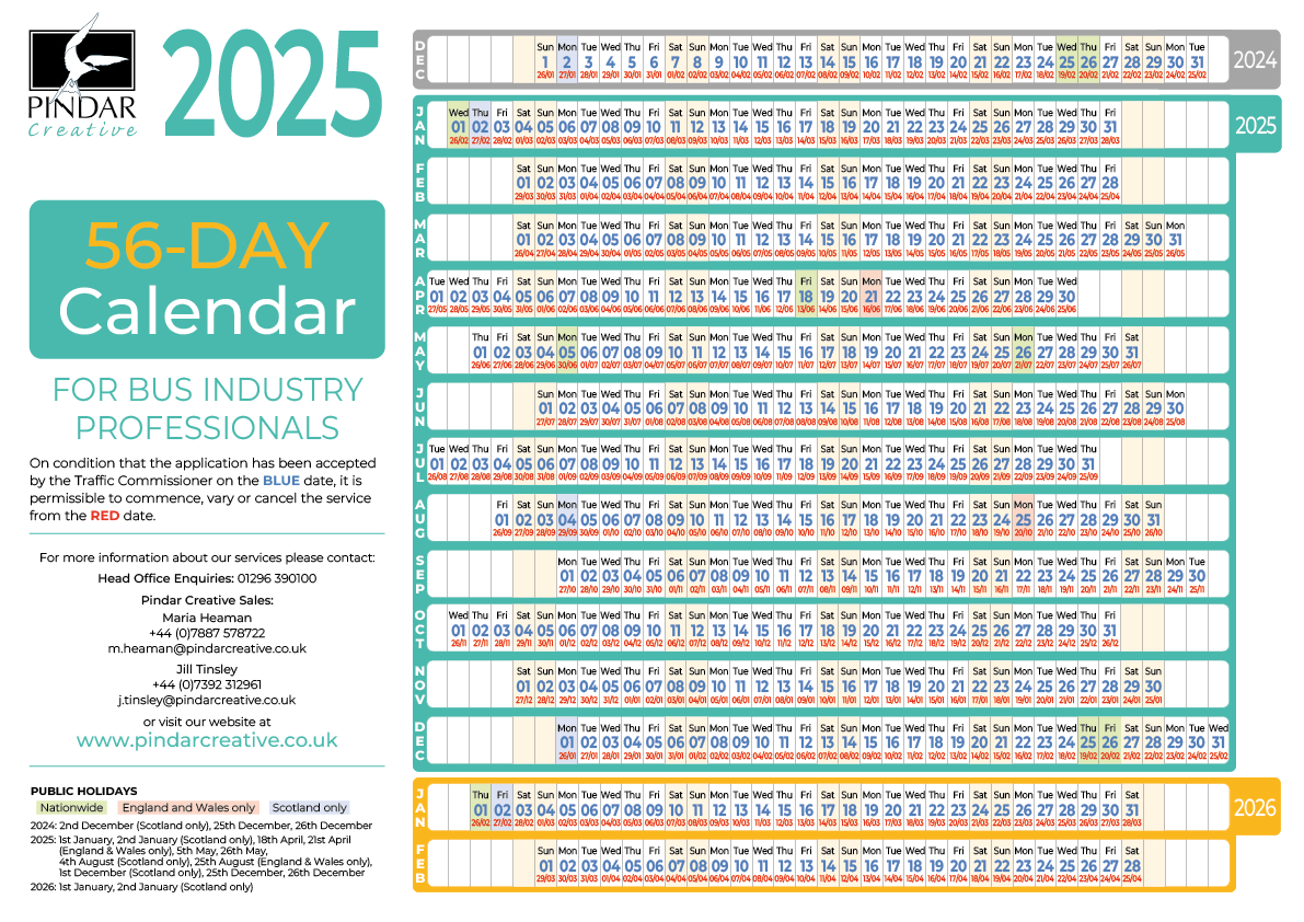 Download the 2025 56-day calendar